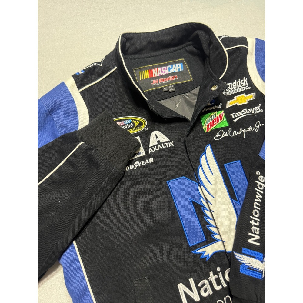 JH Design NASCAR Dale Earnhardt Jr 88 Nationwide Jacket Mens M Black Twill